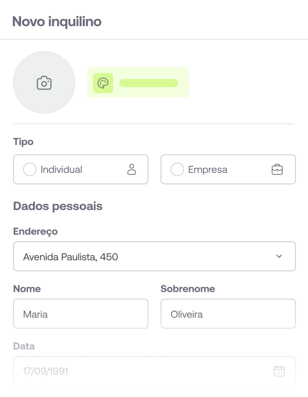 Adicionar um inquilino